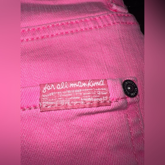 🩷 NWT! 7 for All Mankind Barbie Pink Stripe Flare Jeans - Picture 6 of 7